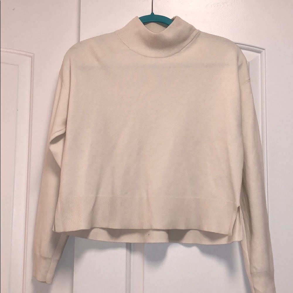 & Other Stories Cropped Mock Neck Sweater